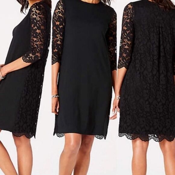 J. Jill Wearever Collection Black knit front and lace back dress Size 1X - Picture 1 of 8